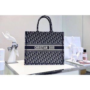 Christian Dior Book Tote Oblique Canvas Medium